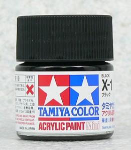 TAMIYA 壓克力系水性漆 10ml 亮光黑色 X-1